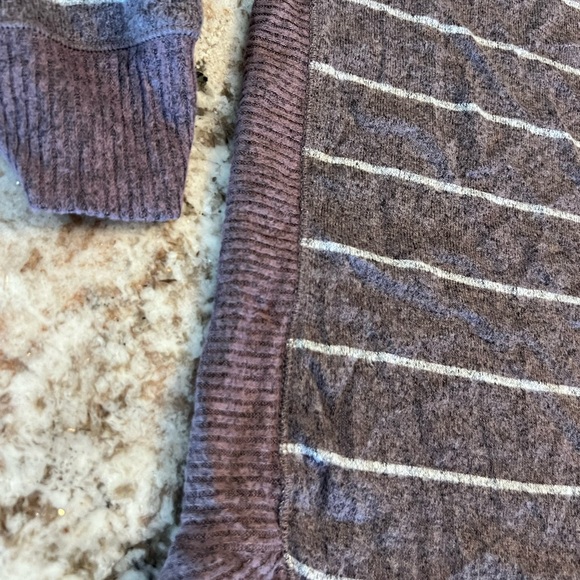 XS Mew Maurices Haven Cozy Knit Purple Striped Crew Neck Sweatshirt Lightweight - Picture 8 of 12